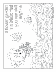 Document preview: Flower Garden Coloring Page