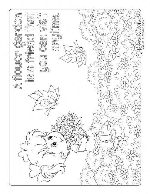 Flower Garden Coloring Page Preview
