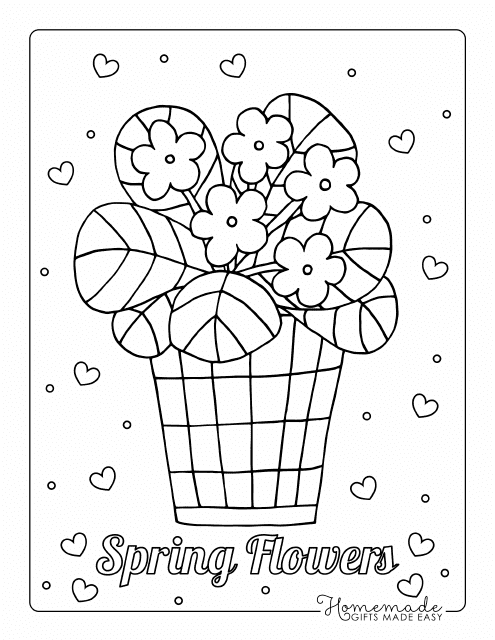 Spring Flowers Coloring Page