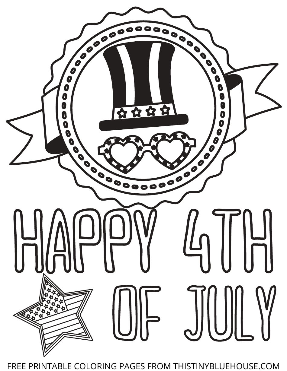 Happy 4th of July Coloring Page Download Printable PDF | Templateroller