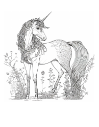 Document preview: Intricate Unicorn Coloring Page