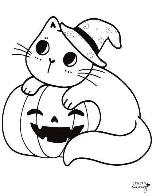 Halloween cat coloring page - Free Halloween Printable