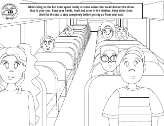Document preview: School Bus Safety Rules Coloring Page
