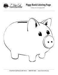 Document preview: Piggy Bank Coloring Sheet