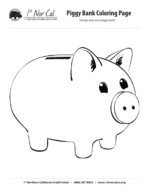 Piggy Bank Coloring Sheet