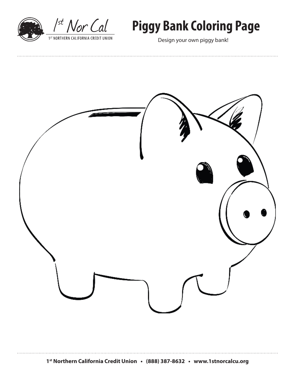 Piggy Bank Coloring Sheet Download Printable PDF | Templateroller