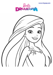 Document preview: Barbie Dreamtopia Coloring Page