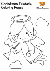 Document preview: Christian Coloring Page - Christmas Angel