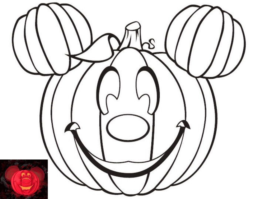 Cute pumpkin lantern coloring page