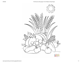 Document preview: Fall Harvest Coloring Page