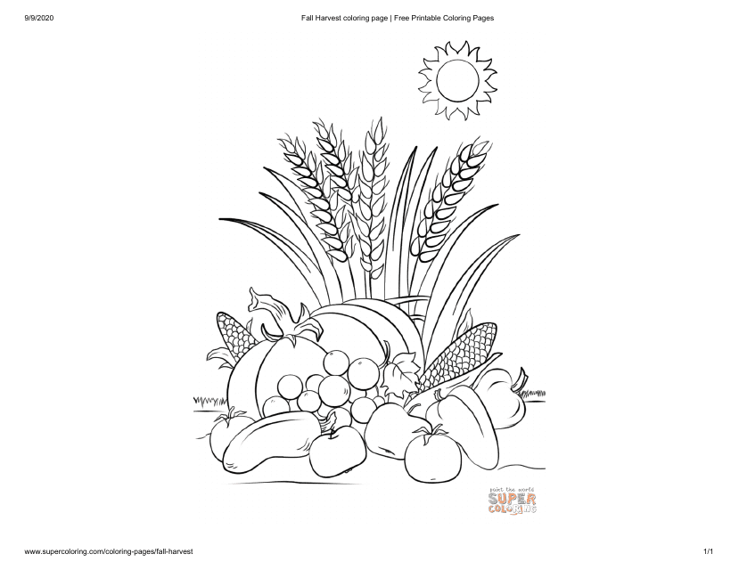 Fall Harvest Coloring Page