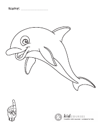 Document preview: Little Dolphin Coloring Card