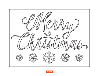 Document preview: Merry Christmas Coloring Page - Snowflakes