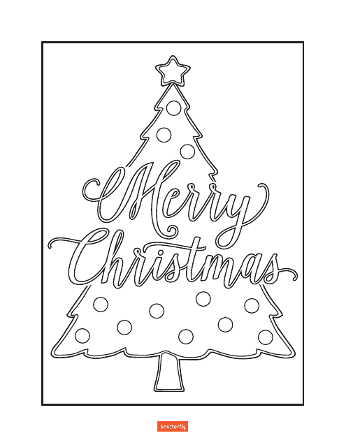 Merry Christmas Coloring Sheet - Christmas Tree