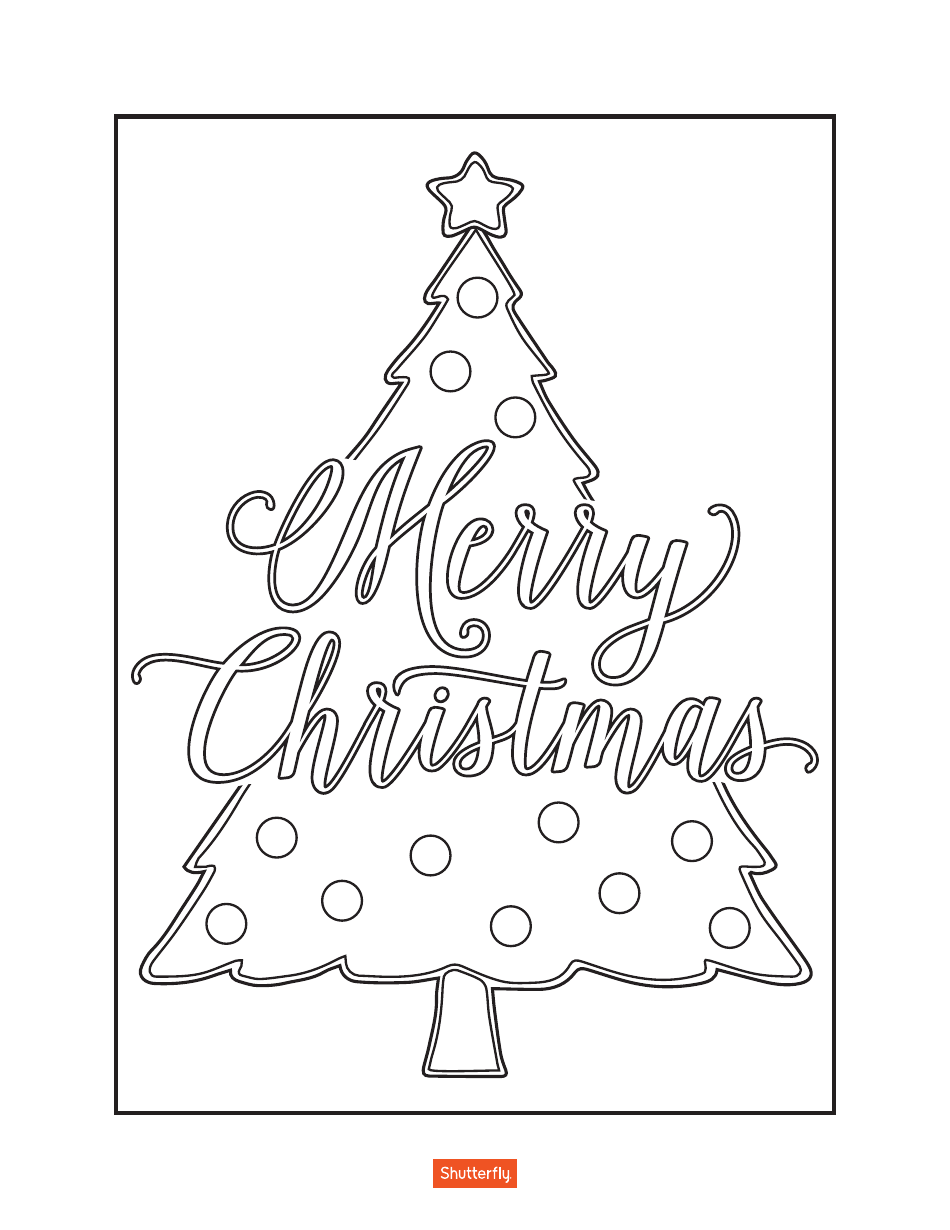 Merry Christmas Coloring Sheet Christmas Tree Download Printable PDF