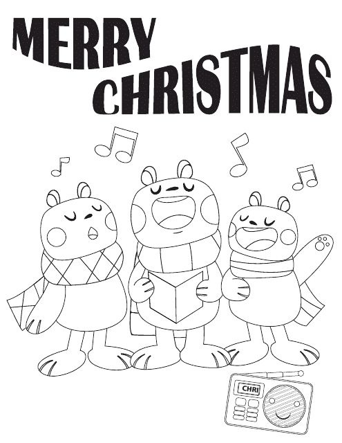 Christmas Singing Coloring Page