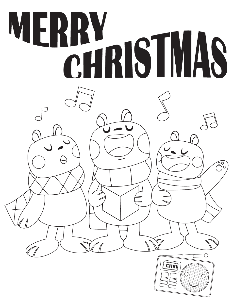 Christmas Singing Coloring Page