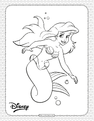 Document preview: Disney Coloring Page - Ariel