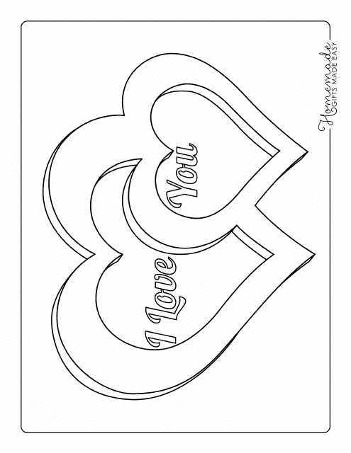 Two Hearts Coloring Sheet - Printable Image for Free
