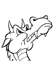 Document preview: Dragon Head Coloring Sheet