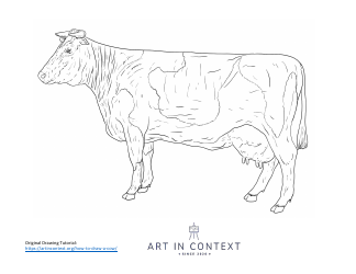 Document preview: Cow Coloring Sheet