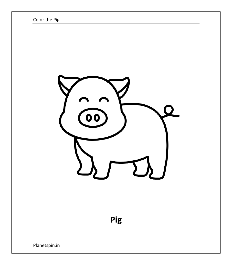 Pig Coloring Page Preview