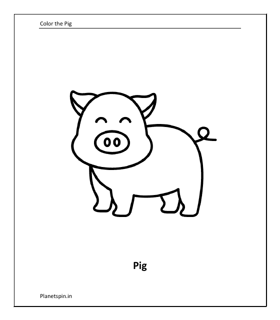 Pig Coloring Page Preview