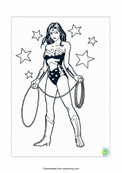 Document preview: Wonder Woman Coloring Page