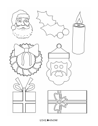 Document preview: Christmas Theme Coloring Page