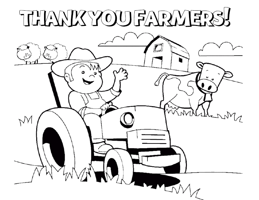 Farmers Appreciation Coloring Card
