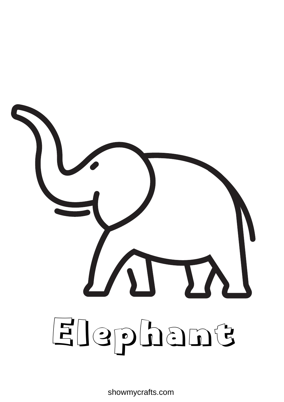 Elephant Coloring Page Preview