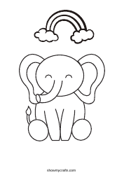 Document preview: Rainbow Elephant Coloring Page
