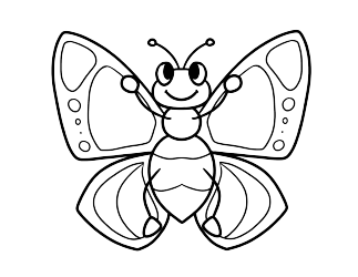 Document preview: Cute Butterfly Coloring Page