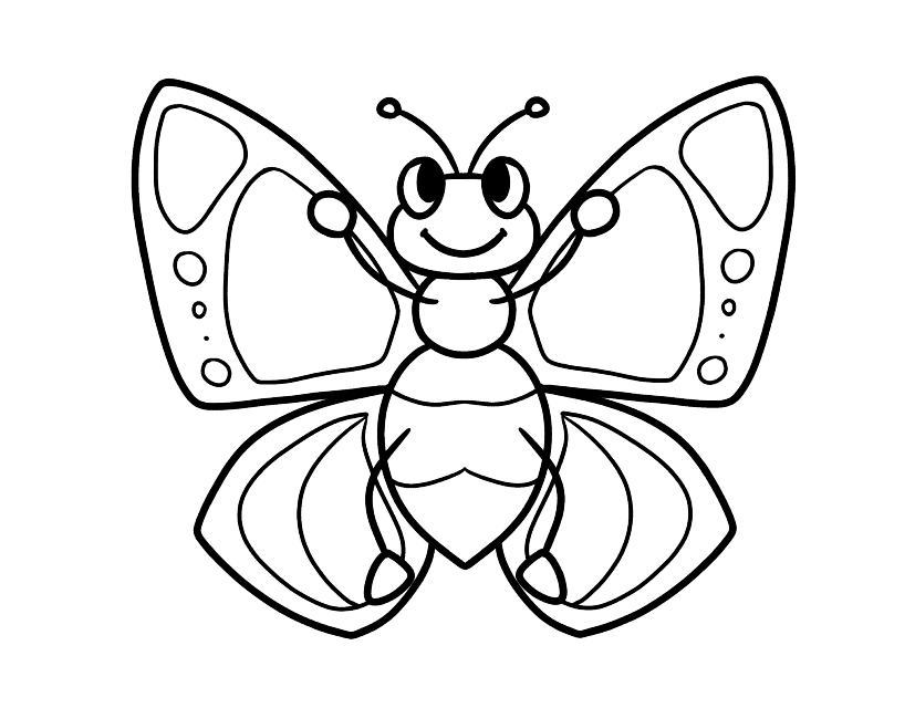 Cute Butterfly Coloring Page Preview