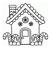Document preview: Candy House Coloring Page
