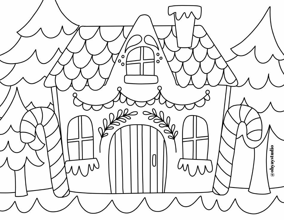 Gingerbread House Coloring Page Download Printable PDF | Templateroller