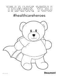 Document preview: Healthcare Workers Appreciation Coloring Page - Teddy Bear