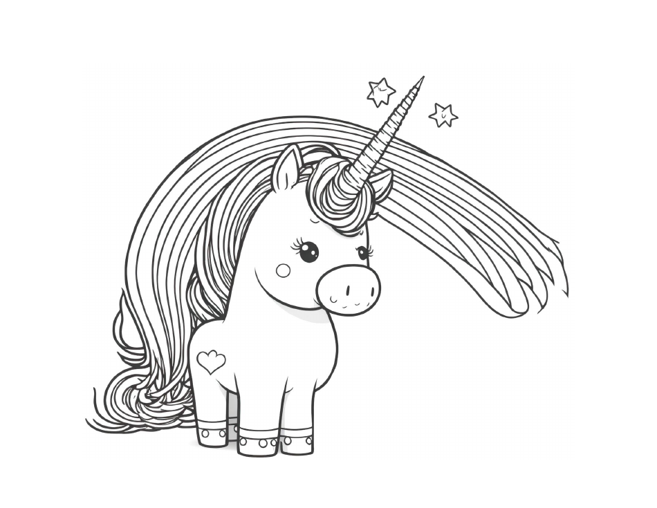 Fabulous Little Unicorn Coloring Page Download Printable PDF ...