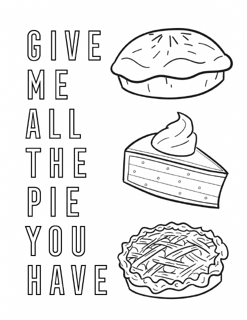Pie Coloring Page Picture