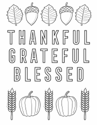 Document preview: Fall Gratitude Coloring Page