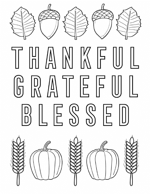 Fall Gratitude Coloring Page