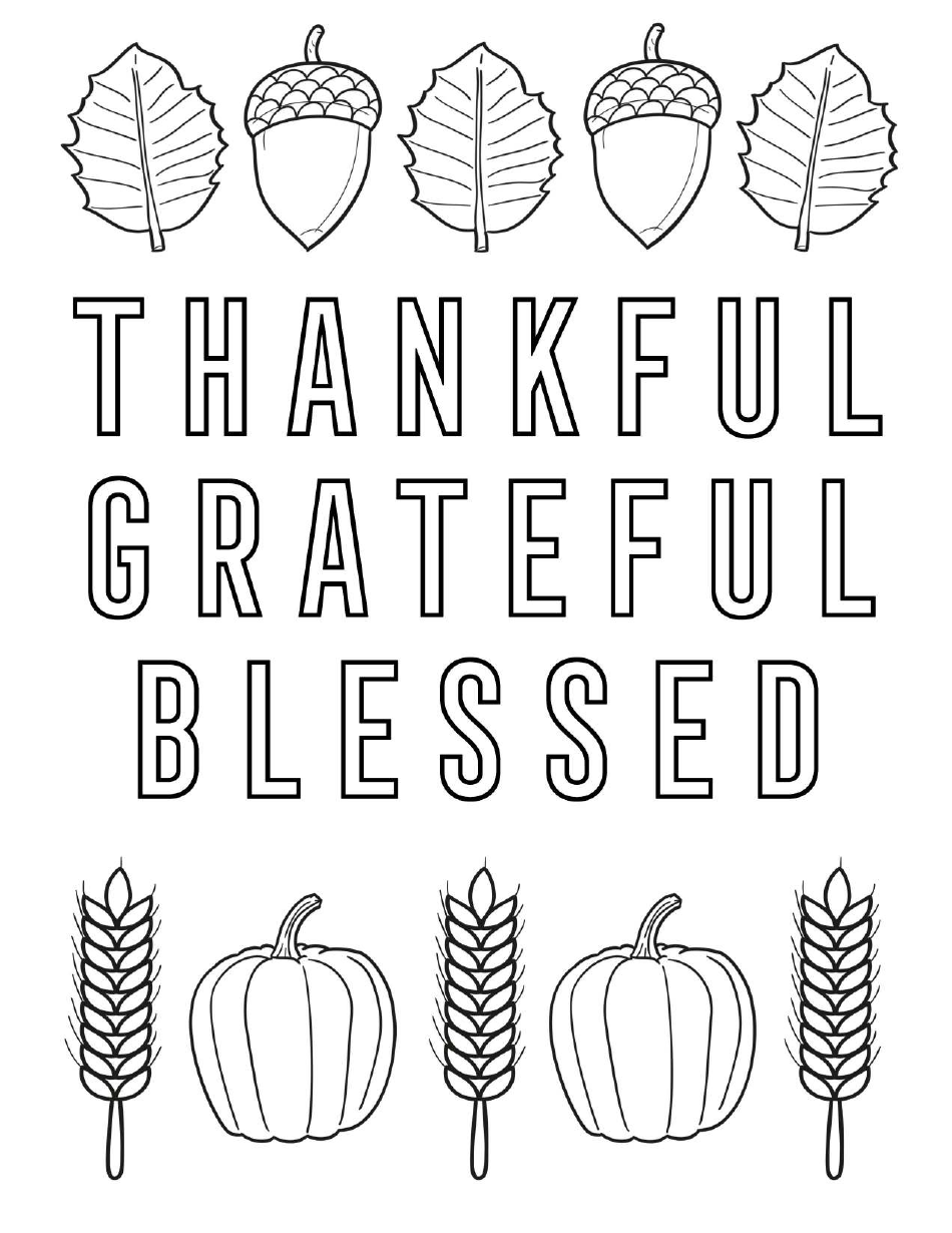 Fall Gratitude Coloring Page - A beautiful autumn-themed document for expressing gratitude
