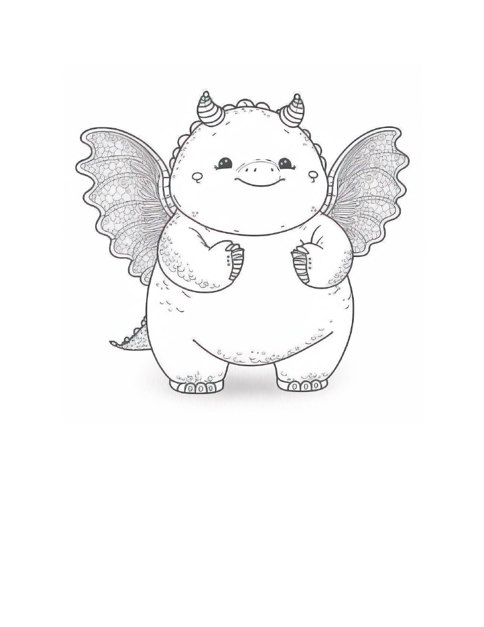 Chubby Dragon Coloring Page