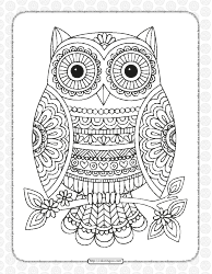 Document preview: Mandala Owl Coloring Sheet