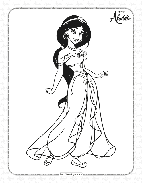 Princess Jasmine Coloring Sheet