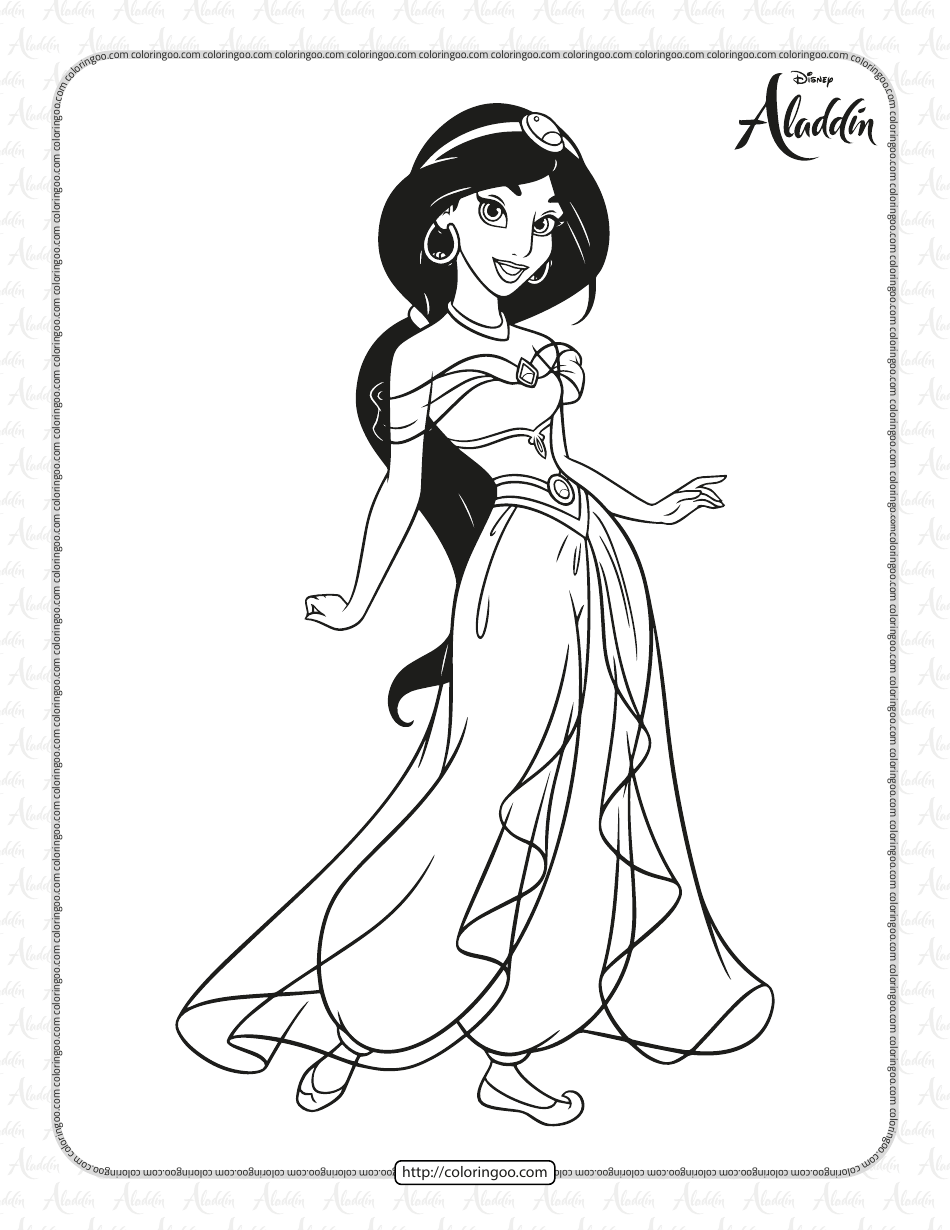 Princess Jasmine Coloring Sheet Download Printable PDF Templateroller