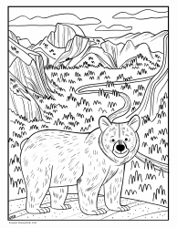 Document preview: Yosemite National Park Bear Coloring Page