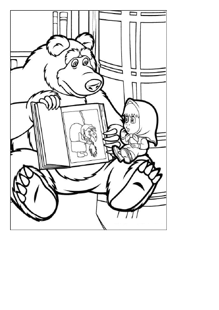 Masha and the Bear Coloring Page - Coloring images featuring beloved characters from "Masha and the Bear" animated series.