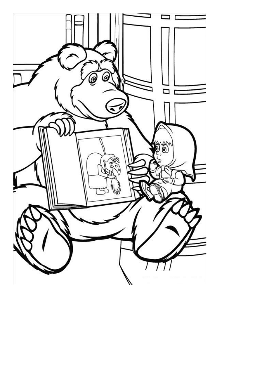 Masha and the Bear Coloring Page - Coloring images featuring beloved characters from "Masha and the Bear" animated series.