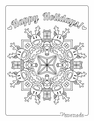 Document preview: Christmas Holidays Coloring Page
